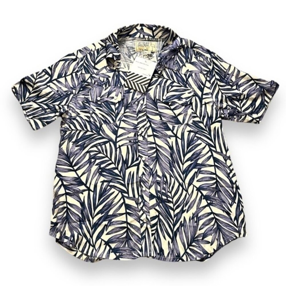 Free People X Sandrine Rose M Pearl Snap Hawaiian Western Style Short Sleeve Top